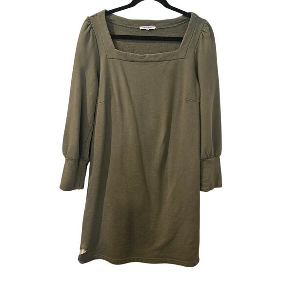 Emerson Fry Organic Cotton Olive Green Dress M Square Neck Sweatshirt Tuckernuck - Picture 1 of 6